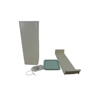 Vintage Tupperware Velveeta Chese Keeper White Canister Teal Lid Riser 1696-5